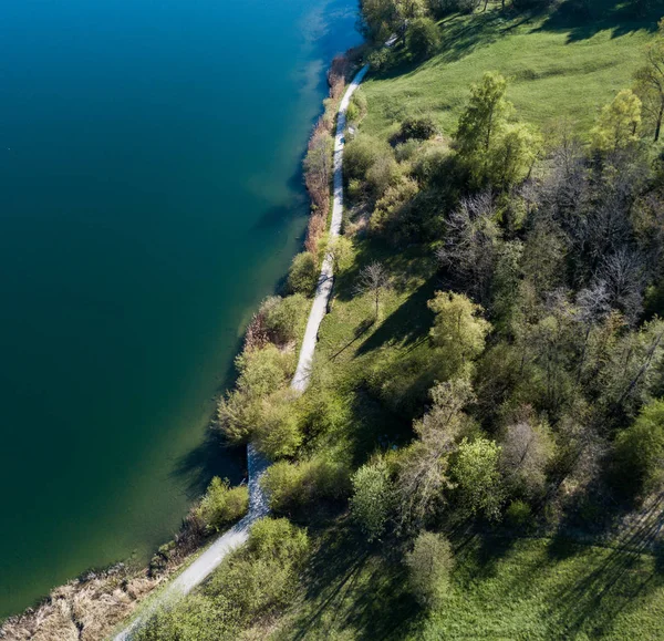 Aerial view of coast and sea floor