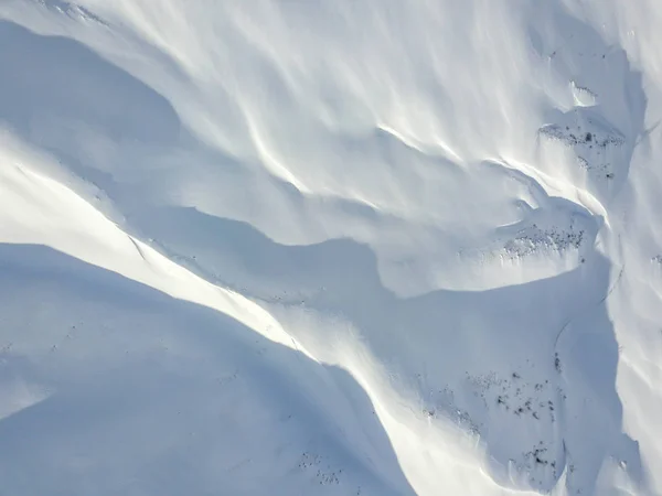 Vista Aérea Terreno Coberto Neve Área Montanha Montanhas — Fotografia de Stock