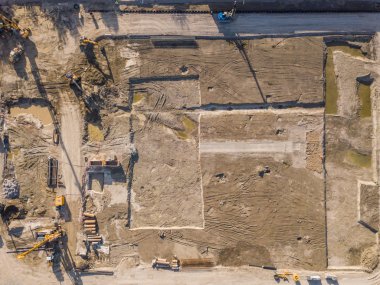İnşaat alanının havadan görüntüsü