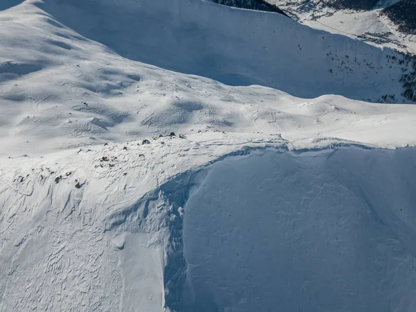 Aerial View Snow Covered Mountain Peak Swiss Alps — 스톡 사진