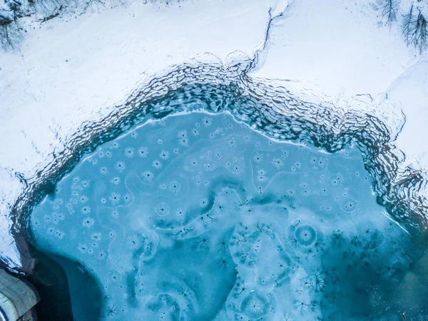 Lago Congelado Com Estrutura Espetacular Como Rede Neural — Fotografia de Stock