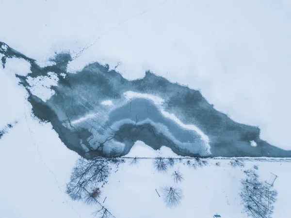 Lago Congelado Con Estructura Espectacular Como Red Neuronal Hielo — Foto de Stock