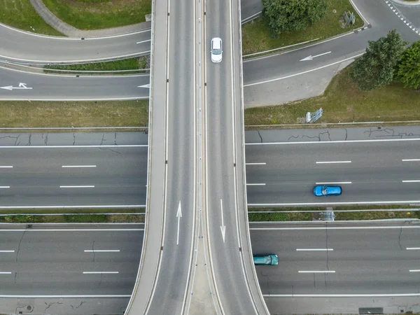 Pemandangan Udara Dari Persimpangan Jalan Raya Besar Swiss — Stok Foto