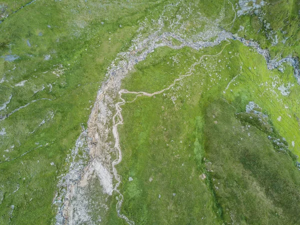 Aerial View Hiking Trail Mountains — Stockfoto