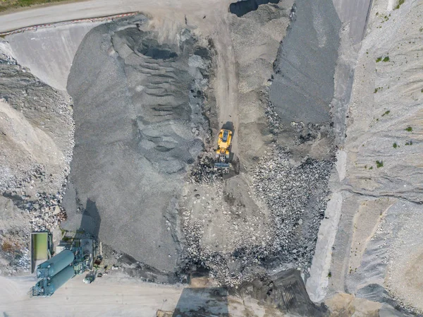 Aerial View Wheel Loader Quarry — ストック写真