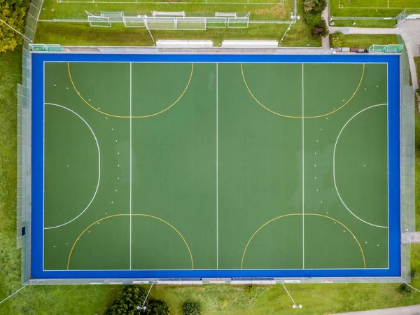 Aerial View Green Soccer Field Football Switzerland — 스톡 사진