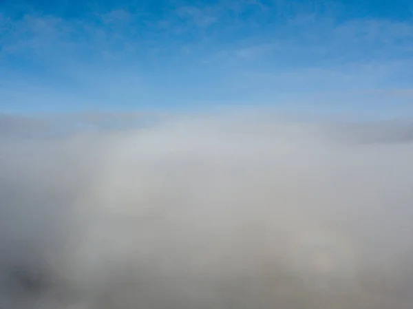 Vedere Aeriană Peisajului Rural Din Elveția Acoperit Ceață — Fotografie, imagine de stoc