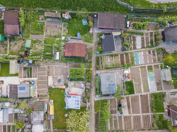 Aerial View Allotment Garden — 스톡 사진