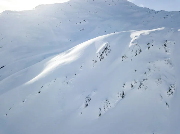 Повітряний Вид Вкриті Снігом Гори Швейцарських Альпах — стокове фото