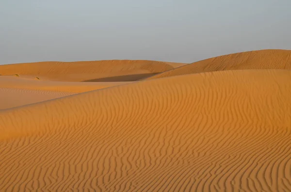 Dunas Areia Com Padrão Vento Deserto Areias Wahiba Noite — Fotografia de Stock