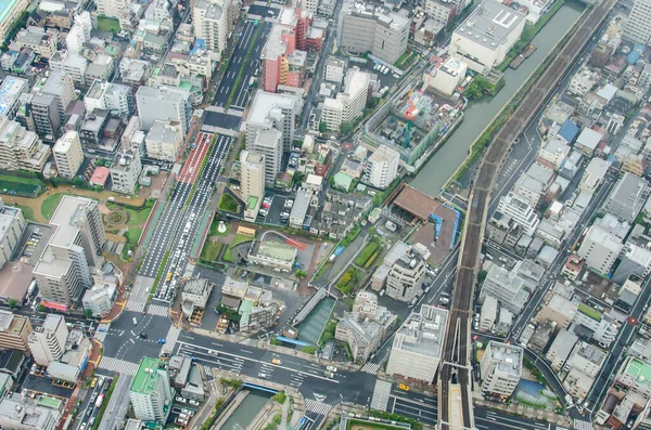 Vista Aérea Paisagem Urbana Tóquio Alto Acima — Fotografia de Stock