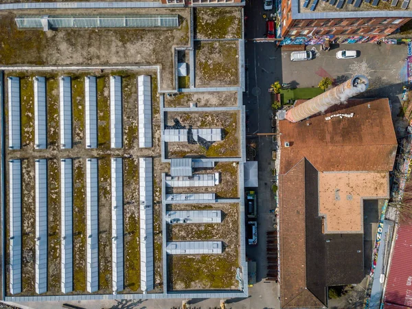 Vue Aérienne Toit Avec Installation — Photo