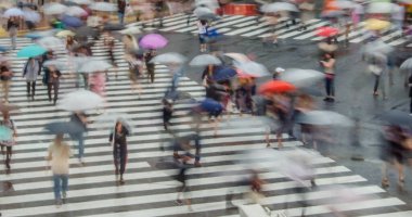 Shibuya, Tokyo, Japonya yaya geçidi ve cityscape.