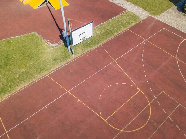 Aerial View Red Football Basketball Field — 스톡 사진