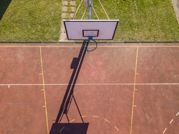 Aerial View Red Football Basketball Field — 스톡 사진