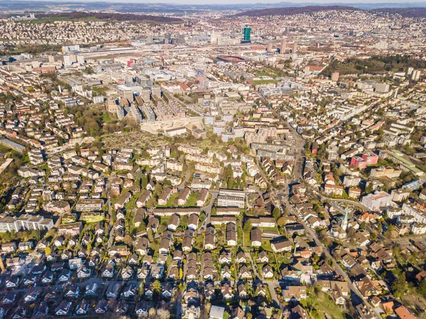 Aerial View Buildings Border Town Concept Urban Sprawl Suburban Area — Stock Photo, Image