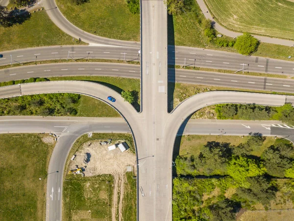 Aerial View Road Intersection Overpass Switzerland — Stock Photo, Image