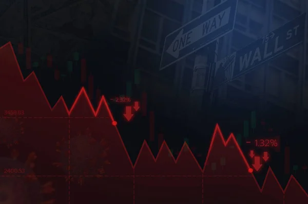 kırmızı aşağı eğilim çizgisi duvar steet prex para birimi.