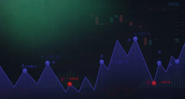 line chart and currency abstract financial chart.