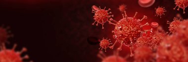 Koronavirüs gribi salgın gibi tehlikeli grip salgını vakalarıdır. Mikroskop virüsü yaklaşıyor. 3d oluşturma.