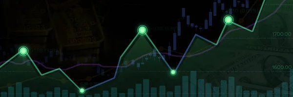 Borsa Veya Önx Ticaret Şamdanı Grafiği Soyut Grafiği Yükseltme Çizgisi — Stok fotoğraf