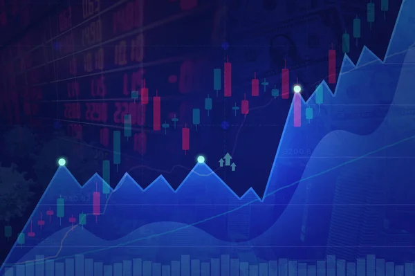 Abstrakcyjny Tło Wykres Finansowy Górę Linia Świecznik Wykres Giełdzie Tle — Zdjęcie stockowe
