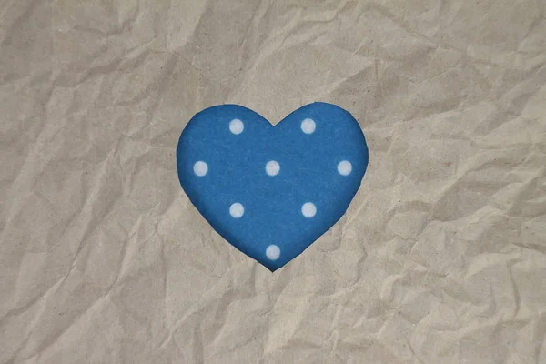 Blauer Herzförmiger Schlitz Bastelpapier — Stockfoto
