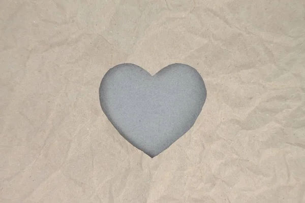 Gray Heart Shaped Slot Craft Paper — Stock Photo, Image