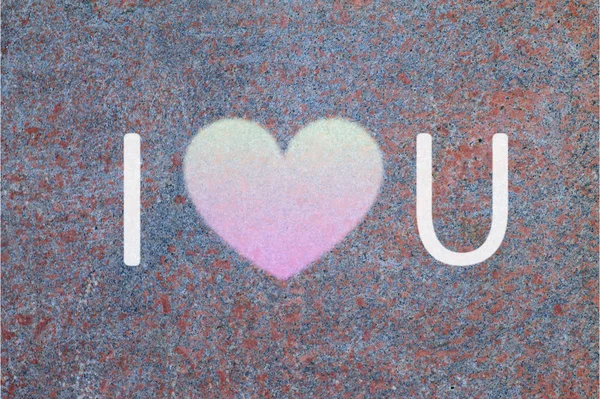 Kelimeler Seni seviyorum Beyaz kalp şenlikli arka planda — Stok fotoğraf