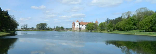 Schöner Rundblick Auf Eine Alte Mittelalterliche Burg See Mit Grünen — Stockfoto