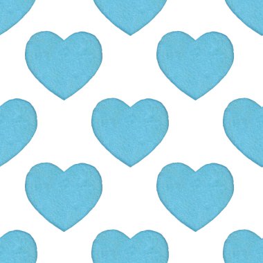 Mavi kalplerin kusursuz deseni. Aşk konsepti. Paketleme ve arkaplanlar için tasarım