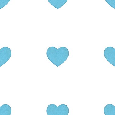 Mavi kalplerin kusursuz deseni. Aşk konsepti. Paketleme ve arkaplanlar için tasarım