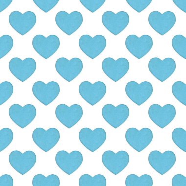 Mavi kalplerin kusursuz deseni. Aşk konsepti. Paketleme ve arkaplanlar için tasarım