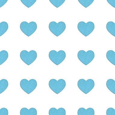 Mavi kalplerin kusursuz deseni. Aşk konsepti. Paketleme ve arkaplanlar için tasarım