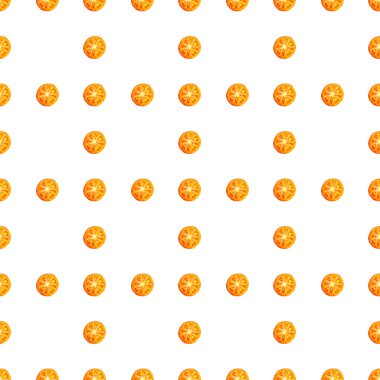 Sulu kırmızı domates dilimlerinin kusursuz sonsuz deseni. Paket kağıdı, kumaş ve duvar kağıdı için tasarım