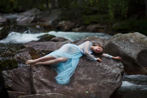 Racconto Della Sirena Racconto Della Ninfa Del Fiume Ragazza Con — Foto Stock