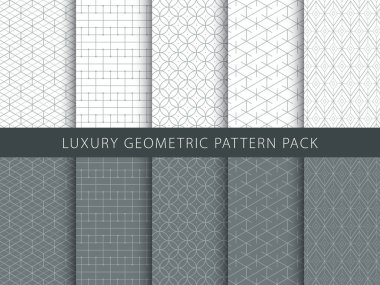 Lüks geometrik vektör desenleri paketi