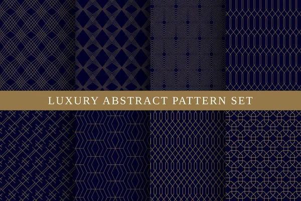 Blue luxury abstract vector patterns pack — Stock Vector