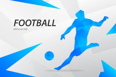 Soyut arkaplanda mavi modern vektör grafik futbol oyuncusu