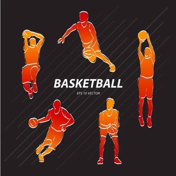 Jugador Baloncesto Ilustración Vector Deportivo — Vector de stock