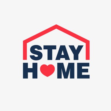 Evde kal kampanya logosu konsepti