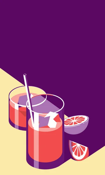 Sklenice Koktejly Drinky Světlý Moderní Styl Pop Art — Stockový vektor