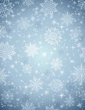 Kar taneleri ve yıldız, vektör Hüseyin ile Noel arka plan gri