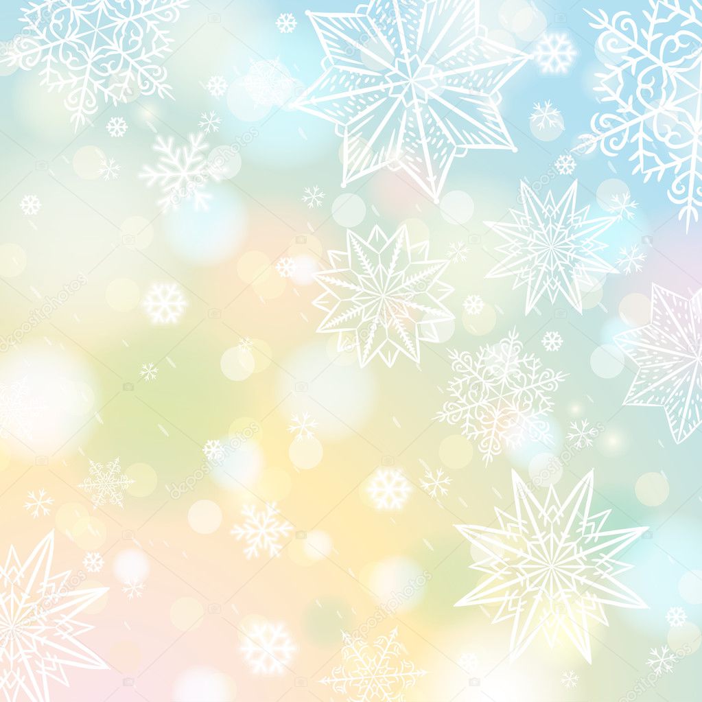 Light Color Background With Snowflakes And Stars Vector Stock