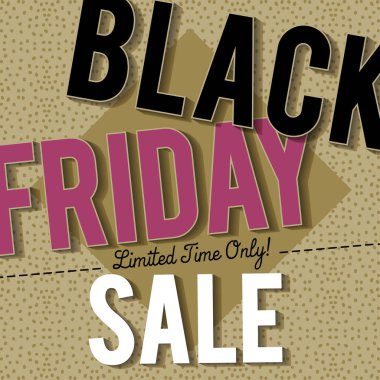 Black friday sale banner on patterned background, vector  clipart