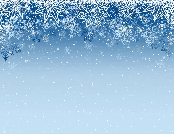 स्नोफ्लेक्स आणि तारे, वेक्टरसह ग्रे ख्रिसमस पार्श्वभूमी — स्टॉक व्हेक्टर