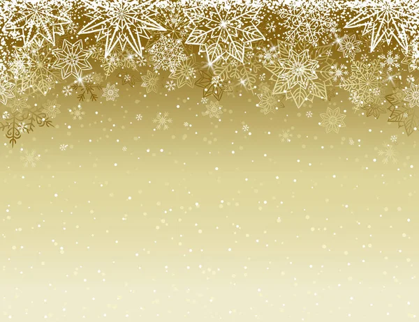 Beige Weihnachten Hintergrund mit Schneeflocken und Sternen, Vektor — Stockvektor