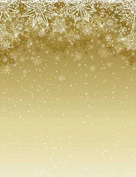Fondo de Navidad beige con copos de nieve y estrellas, vector — Archivo Imágenes Vectoriales