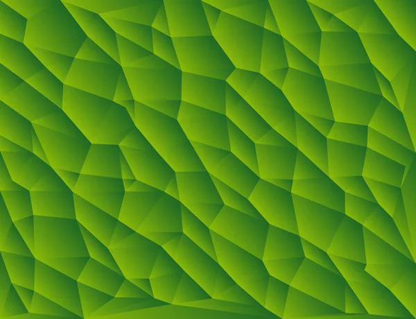 Fondo triangulado abstracto polígono verde, vector illustrat — Vector de stock