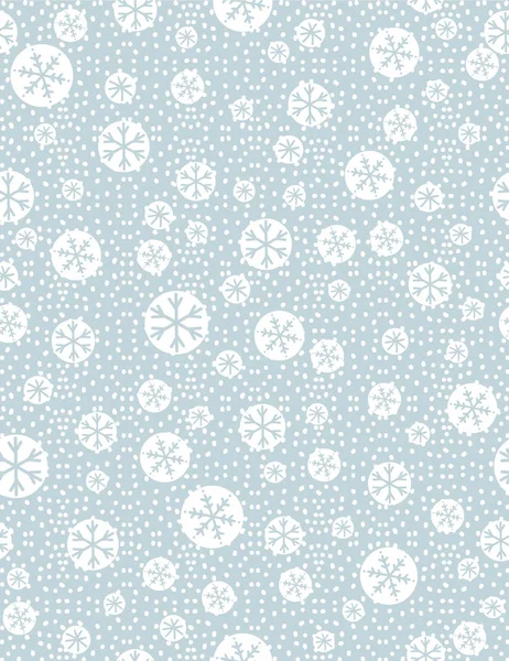 Christmas seamless pattern with snowflakeson blue background,  v — Stock Vector